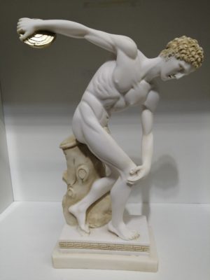ALABASTER STATUE DISC THROWER STATUES